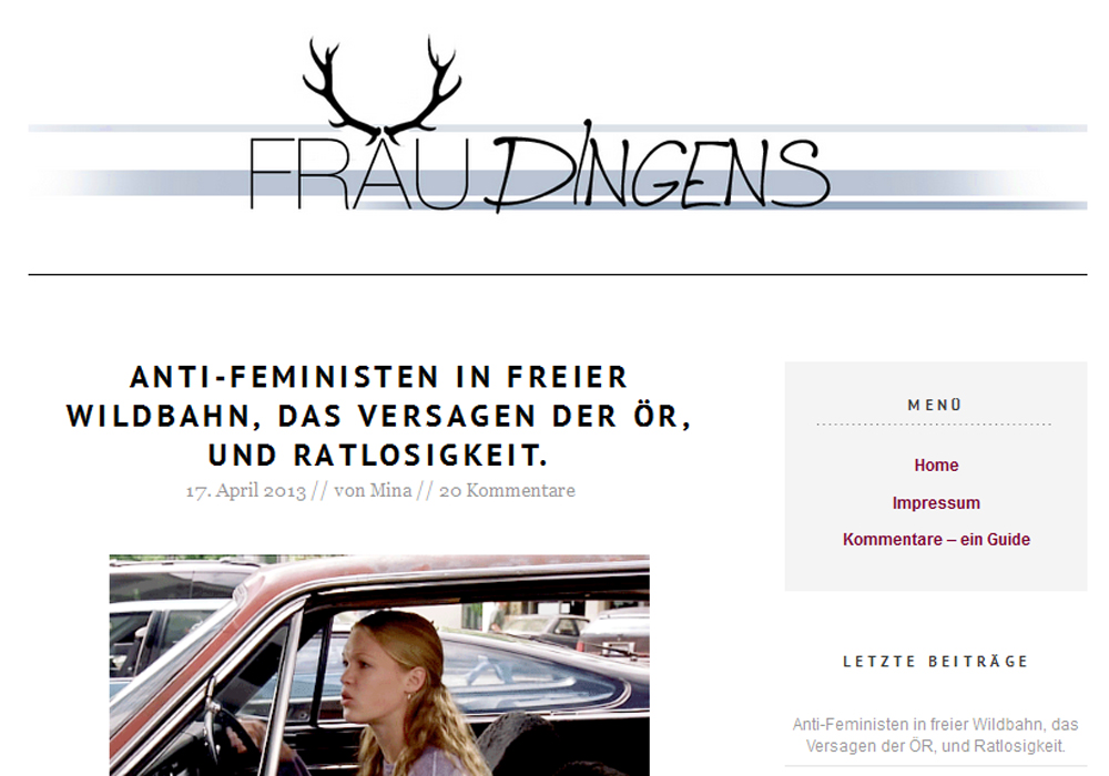 Screenshot Frau Dingens