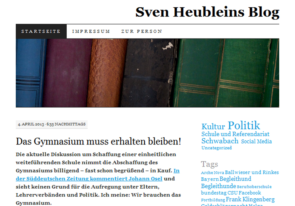 Screenshot Sven Heubleins Blog